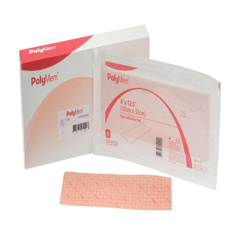 PolyMem® Non-Adhesive without Border Foam Dressing, 4 x 12½ Inch, 1 Box of 12 (Advanced Wound Care) - Img 1