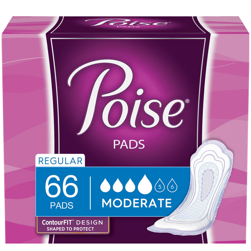 Poise® Moderate Bladder Control Pad, Regular Length, 1 Pack of 66 () - Img 5