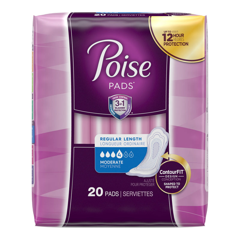 Poise Bladder Control Pads, Adult Women, Disposable, 1 Case of 120 () - Img 1
