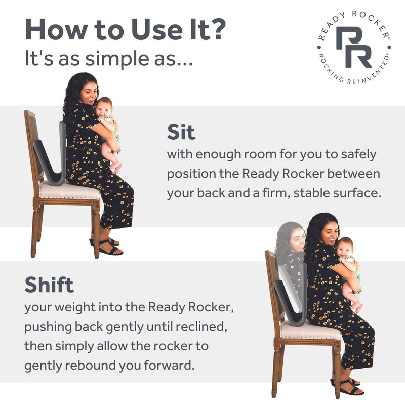 Ready Rocker Portable Rocking Chair, Back Support for Moms, Dads, 1 Case of 4 (Chair Pads) - Img 6