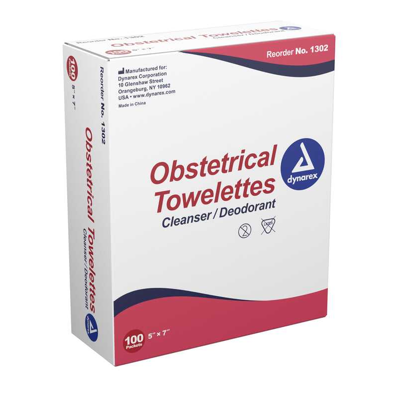 dynarex® Scented Obstetrical Towelettes, Individual Packets, 1 Case of 1000 (Skin Care) - Img 1