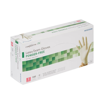 McKesson Confiderm® Latex Exam Glove, Small, Ivory, 1 Box of 100 () - Img 2