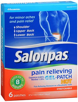 Salonpas® Gel-Patch Hot Capsaicin / Menthol Topical Pain Relief, 1 Box of 6 (Over the Counter) - Img 1