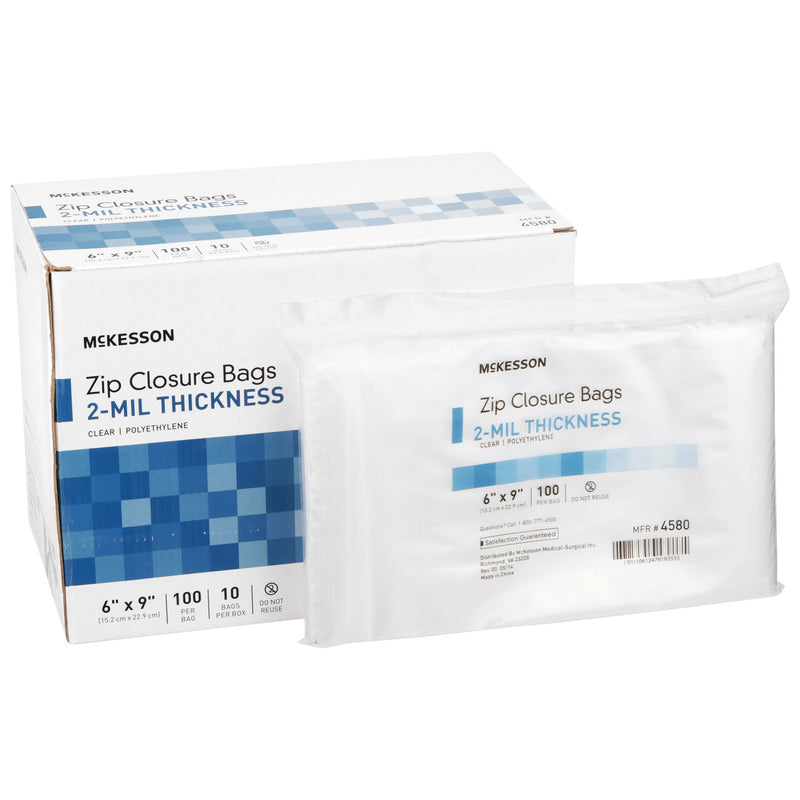 McKesson Zip Closure Bag, 6 x 9 Inches, 1 Box of 10 (Bags) - Img 1