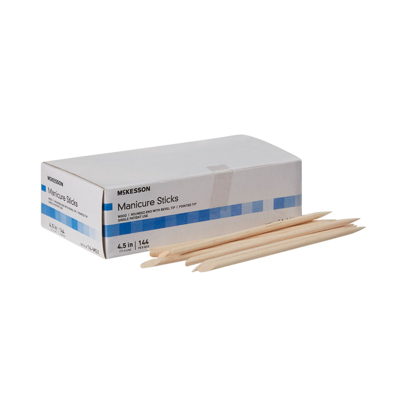 McKesson Manicure Sticks, 100% White Birch, 4.5", 1 Box of 144 (Nail Care) - Img 1