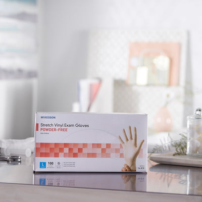 McKesson Stretch Vinyl Exam Glove, Large, Ivory, 1 Box of 100 () - Img 10