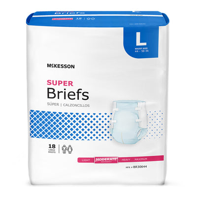 McKesson Super Moderate Absorbency Incontinence Brief, Large, 1 Bag of 18 () - Img 1