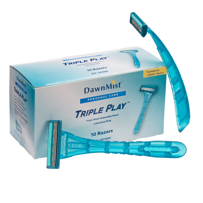 DawnMist Triple Play Facial Razor, Disposable, 1 Case of 500 (Hair Removal) - Img 1