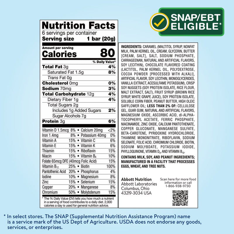 Glucerna® Mini Treats Chocolate Caramel Nutrition Bar, 20 Gram Packet, 1 Case of 24 (Nutritionals) - Img 2