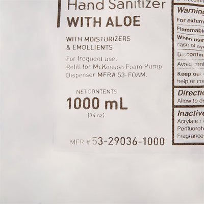 McKesson Foaming Hand Sanitizer with Aloe 1000 mL, Refill, 1 Case of 4 (Skin Care) - Img 4