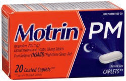 Motrin® PM Ibuprofen / Diphenhydramine Night Time Pain Relief, 1 Case of 24 (Over the Counter) - Img 1