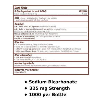 Major® Sodium Bicarbonate Antacid, 1 Bottle (Over the Counter) - Img 4