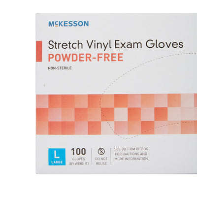 McKesson Vinyl Exam Glove, Large, Clear, 1 Box of 100 () - Img 8