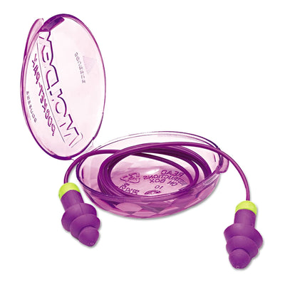 EAR PLUGS, PURPLE ROCKET W/CORD (50PR/BX 4BX/CS) (Hearing Protection) - Img 1