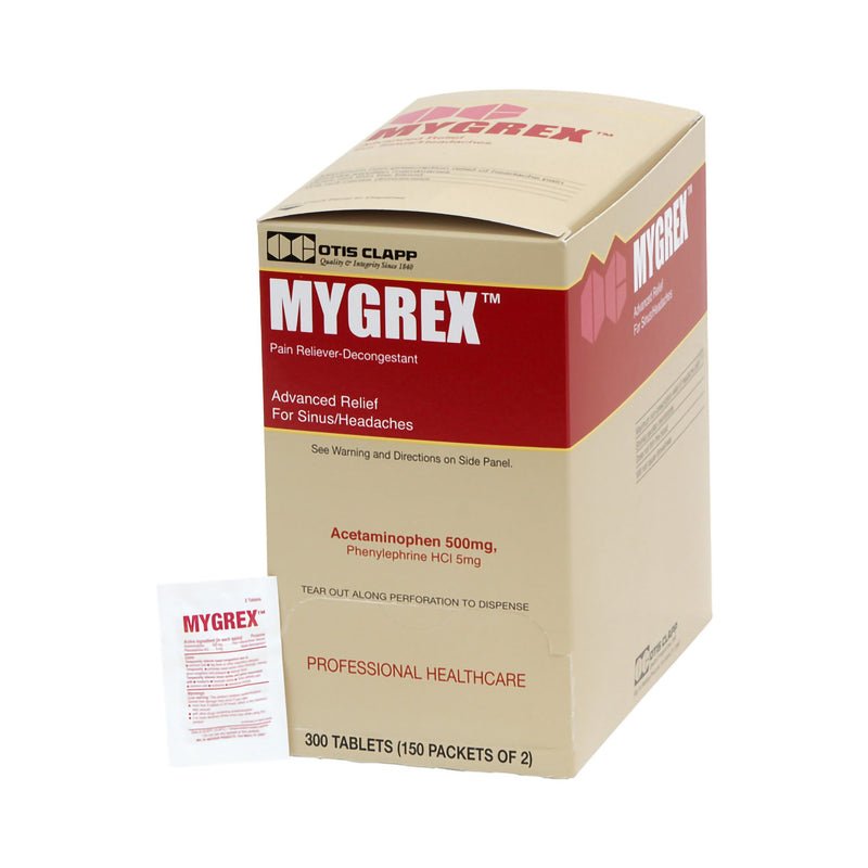 Mygrex™ Acetaminophen / Phenylephrine Cold and Sinus Relief Tablet, 1 Box (Over the Counter) - Img 1