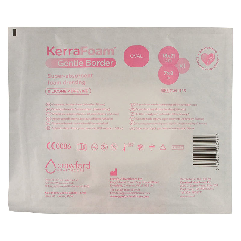 KerraFoam™ Gentle Border Silicone Foam Dressing, 7 x 8 Inch, 1 Case of 90 (Advanced Wound Care) - Img 5