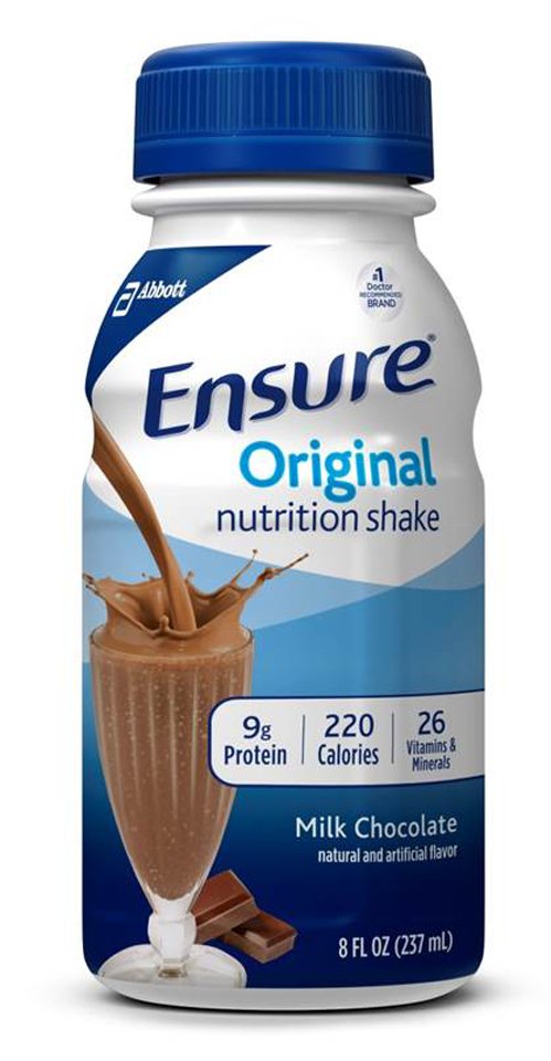 Ensure® Original Shake Chocolate Oral Supplement, 8 oz. Bottle, 1 Case of 16 (Nutritionals) - Img 1