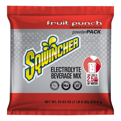 Sqwincher® Powder Pack® Fruit Punch Electrolyte Replenishment Drink Mix, 23.83 oz. Packet, 1 Case of 32 () - Img 1