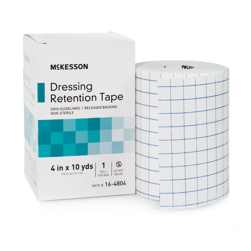 McKesson Nonwoven Fabric / Printed Release Paper Dressing Retention Tape, 4 Inch x 10 Yard, White, 1 Box (General Wound Care) - Img 6
