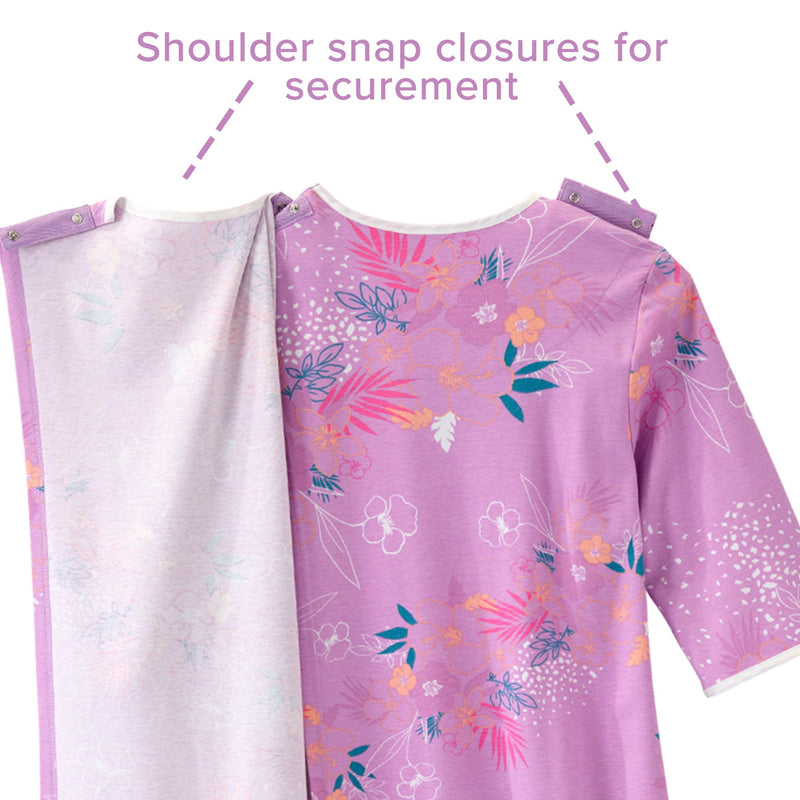 Silverts® Shoulder Snap Patient Exam Gown, Small, Soft Tropical, 1 Each (Gowns) - Img 7