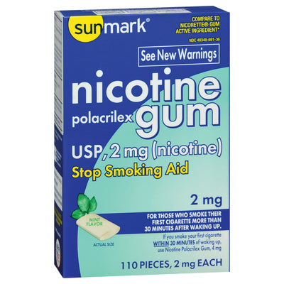 sunmark® 2 mg Nicotine Polacrilex Stop Smoking Aid, 1 Pack of 110 (Over the Counter) - Img 1