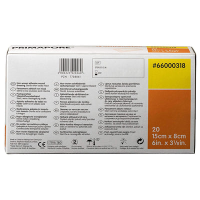 Primapore White Adhesive Dressing, 8 x 15 Centimeter, 1 Each () - Img 4