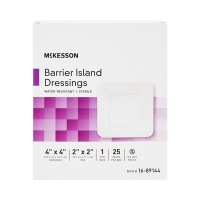 McKesson Composite Barrier Island Dressing, 4 x 4 Inch, 1 Box of 25 (Advanced Wound Care) - Img 2