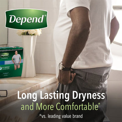 Depend FIT-FLEX Absorbent Underwear for Men, 44" to 64" Waist, X-Large, 1 Pack of 15 () - Img 10