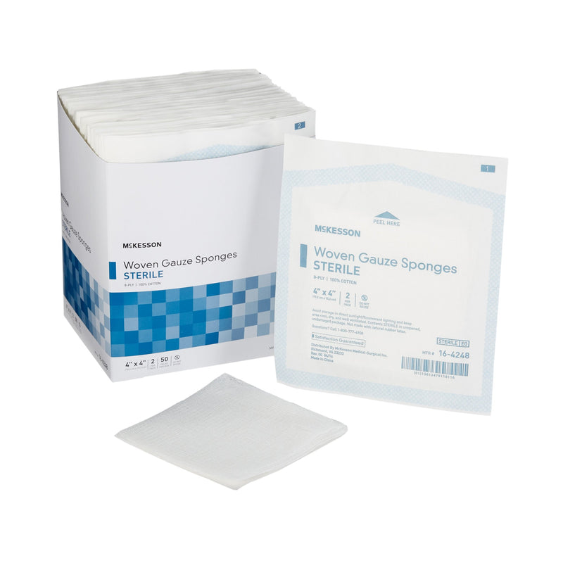 McKesson Sterile Gauze Sponge, 4 x 4 Inch, 1 Case of 600