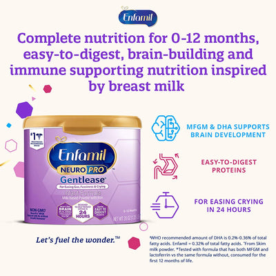 Enfamil NeuroPro™ Gentlease® Infant Formula, 19.5 oz. Canister, 1 Case of 4 () - Img 4