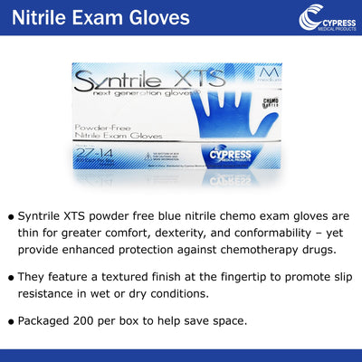 Syntrile® XTS Nitrile Standard Cuff Length Exam Glove, Medium, Blue, 1 Box of 200 () - Img 2