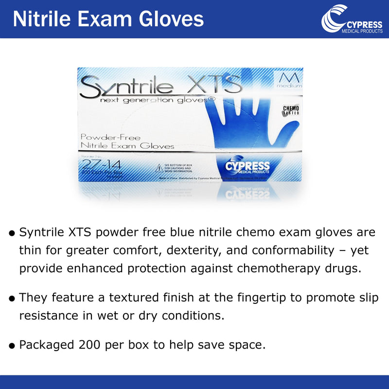 Syntrile® XTS Nitrile Standard Cuff Length Exam Glove, Medium, Blue, 1 Box of 200 () - Img 2