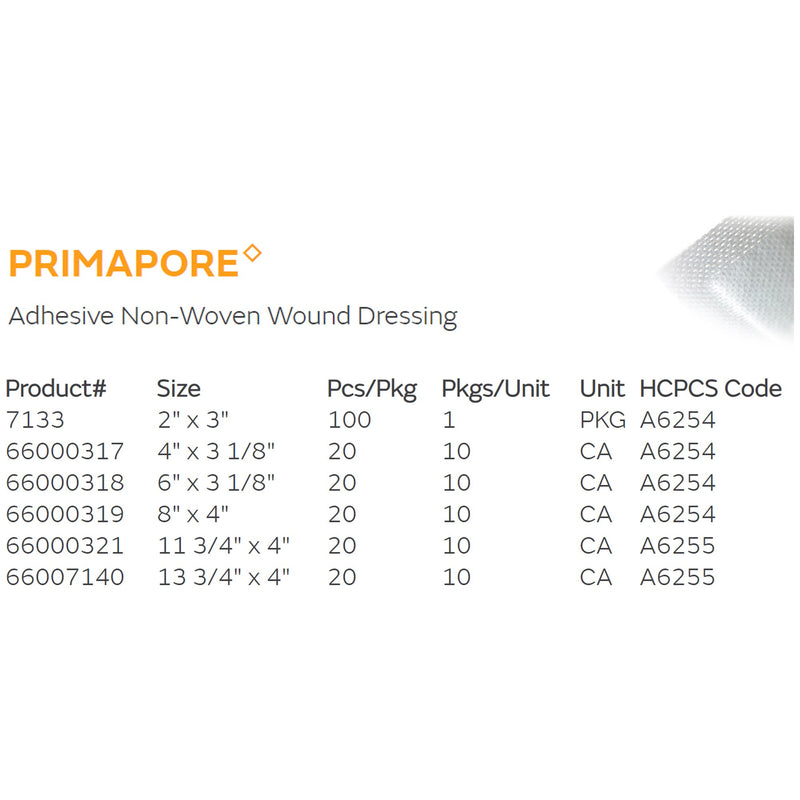 Primapore Adhesive Dressing, 10 x 20 Centimeter, 1 Box of 20 () - Img 5