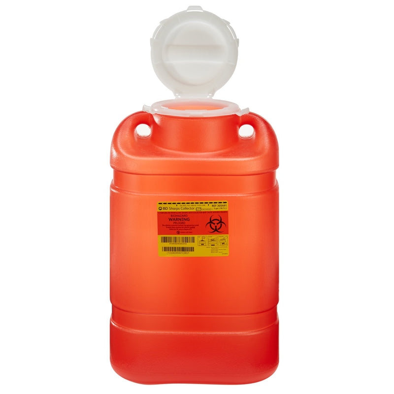 BD 1-Piece Sharps Container, 5 Gallon, 14 x 7-1/2 x 10-1/2 Inch, 1 Each () - Img 1