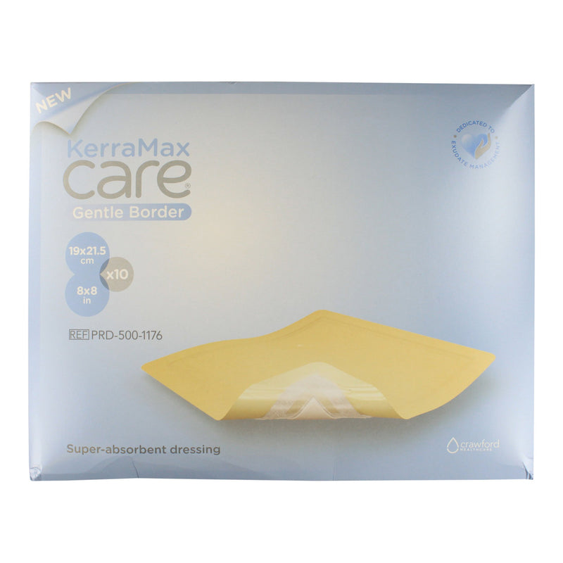 KerraMax Care® Gentle Border Super Absorbent Dressing, 8 x 8 Inch, 1 Case of 200 (Advanced Wound Care) - Img 1