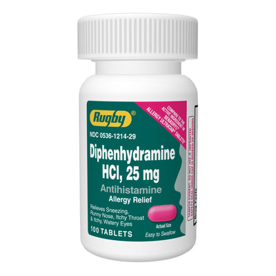 Rugby® Diphenhydramine Antihistamine, 1 Bottle (Rx) - Img 1