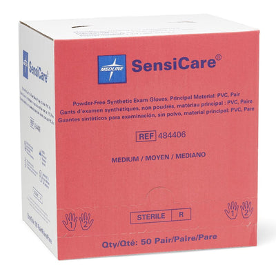 SensiCare® Stretch Vinyl Standard Cuff Length Exam Glove, Medium, Beige, 1 Box of 50 () - Img 4