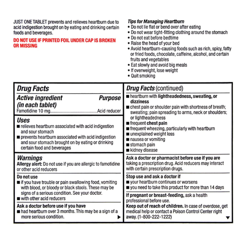Major® Famotidine Antacid, 1 Bottle (Over the Counter) - Img 3