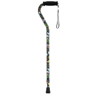 Nova Butterflies Print Offset Cane, 30 – 39 Inch Height, 1 Case of 12 (Mobility) - Img 1