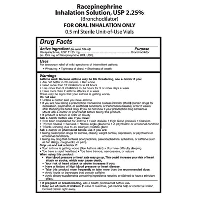 Nephron Inhalation Solution, 0.5 mL Vial, 1 Carton of 30 (Over the Counter) - Img 3