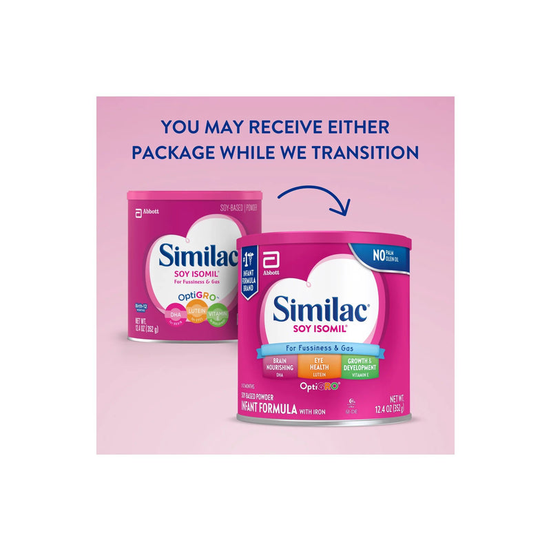 Similac® Soy Isomil® For Fussiness and Gas Powder Infant Formula, 12.4 oz. Can, 1 Case of 6 () - Img 4