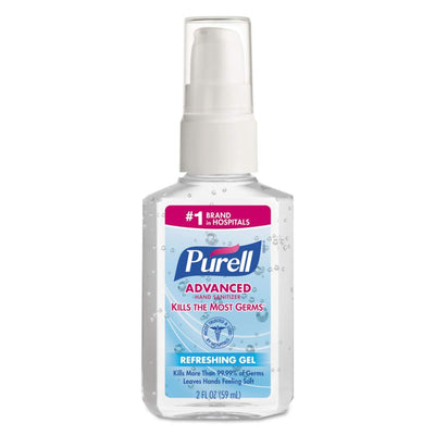 Purell Advanced Hand Sanitizer 70% Ethyl Alcohol Gel, Pump Bottle, 2 oz, 1 Each (Skin Care) - Img 1