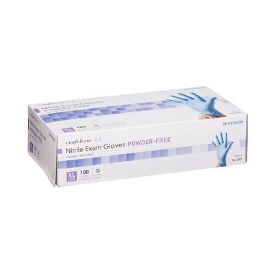 McKesson Confiderm® 3.8 Nitrile Exam Glove, Extra Large, Blue, 1 Box of 100 () - Img 4