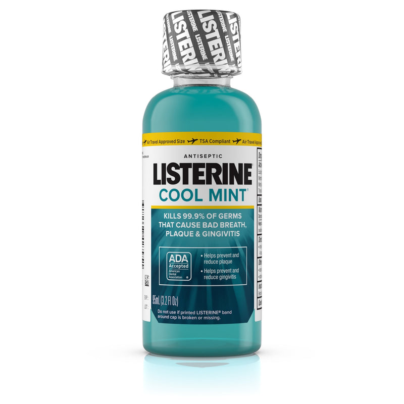 Listerine® Cool Mint® Antiseptic Mouthwash, 3.2 oz. Bottle, 1 Each (Mouth Care) - Img 1