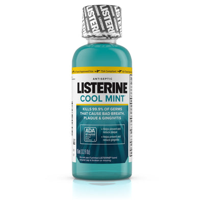 Listerine® Cool Mint® Antiseptic Mouthwash, 3.2 oz. Bottle, 1 Case of 24 (Mouth Care) - Img 1