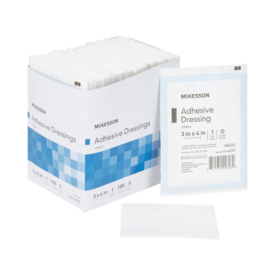 McKesson White Adhesive Dressing, 3 x 4 Inch, 1 Box of 100 (General Wound Care) - Img 2