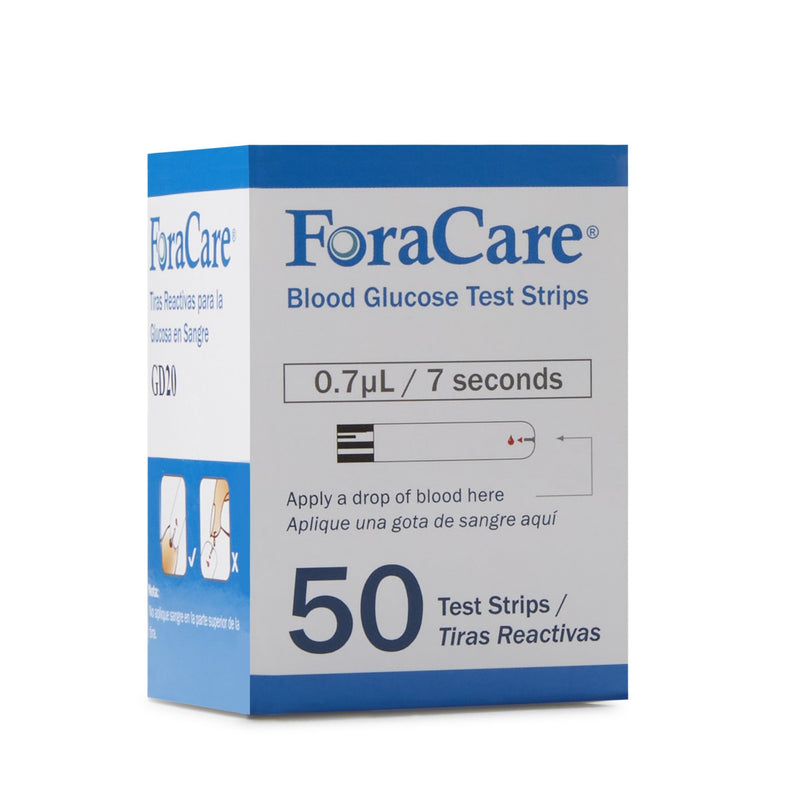 FORA GD20 Blood Glucose Test Strips, 1 Box of 50 (Diabetes Monitoring) - Img 2