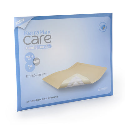 KerraMax Care® Gentle Border Super Absorbent Dressing, 6 x 6 Inch, 1 Carton of 10 (Advanced Wound Care) - Img 1