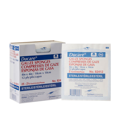 Ducare Sterile Gauze Sponge, 4 x 4 Inch, 1 Case of 600 (General Wound Care) - Img 1