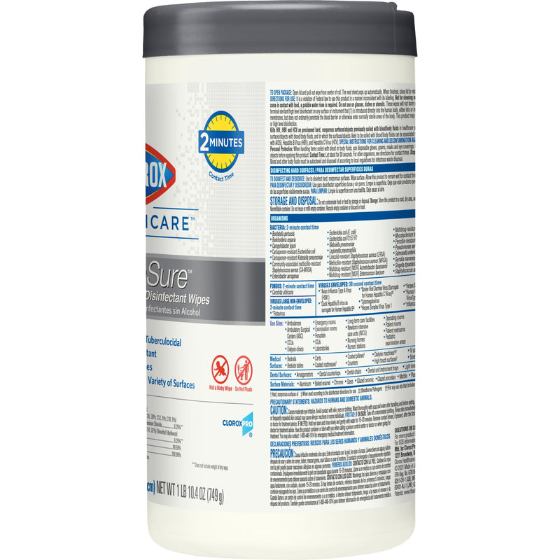 Clorox Healthcare® VersaSure® Cleaner Disinfectant Wipe, Cannister, 1 Carton (Cleaners and Disinfectants) - Img 3